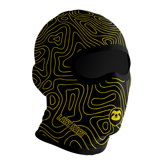 BALACLAVA DE KART ABERTA MOD. LAZY KART BLOOD AMARELA / TOUCA / CAPUZ