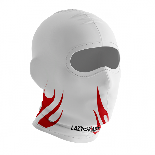 BALACLAVA DE KART ABERTA MOD. LAZY KART FIRE VERMELHA / TOUCA / CAPUZ