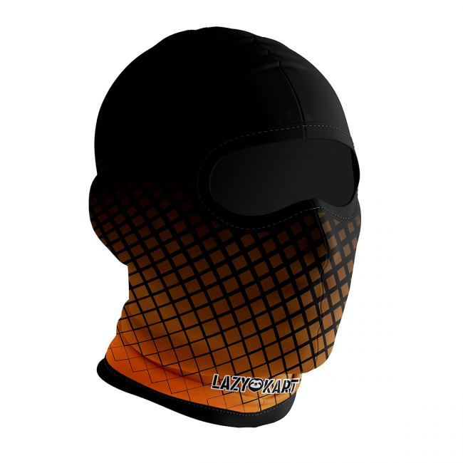 BALACLAVA DE KART ABERTA MOD. LAZY KART SQUARE LARANJA / TOUCA / CAPUZ
