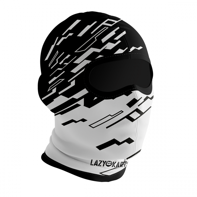 BALACLAVA DE KART ABERTA MOD. LAZY KART TETRIS BRANCA / TOUCA / CAPUZ