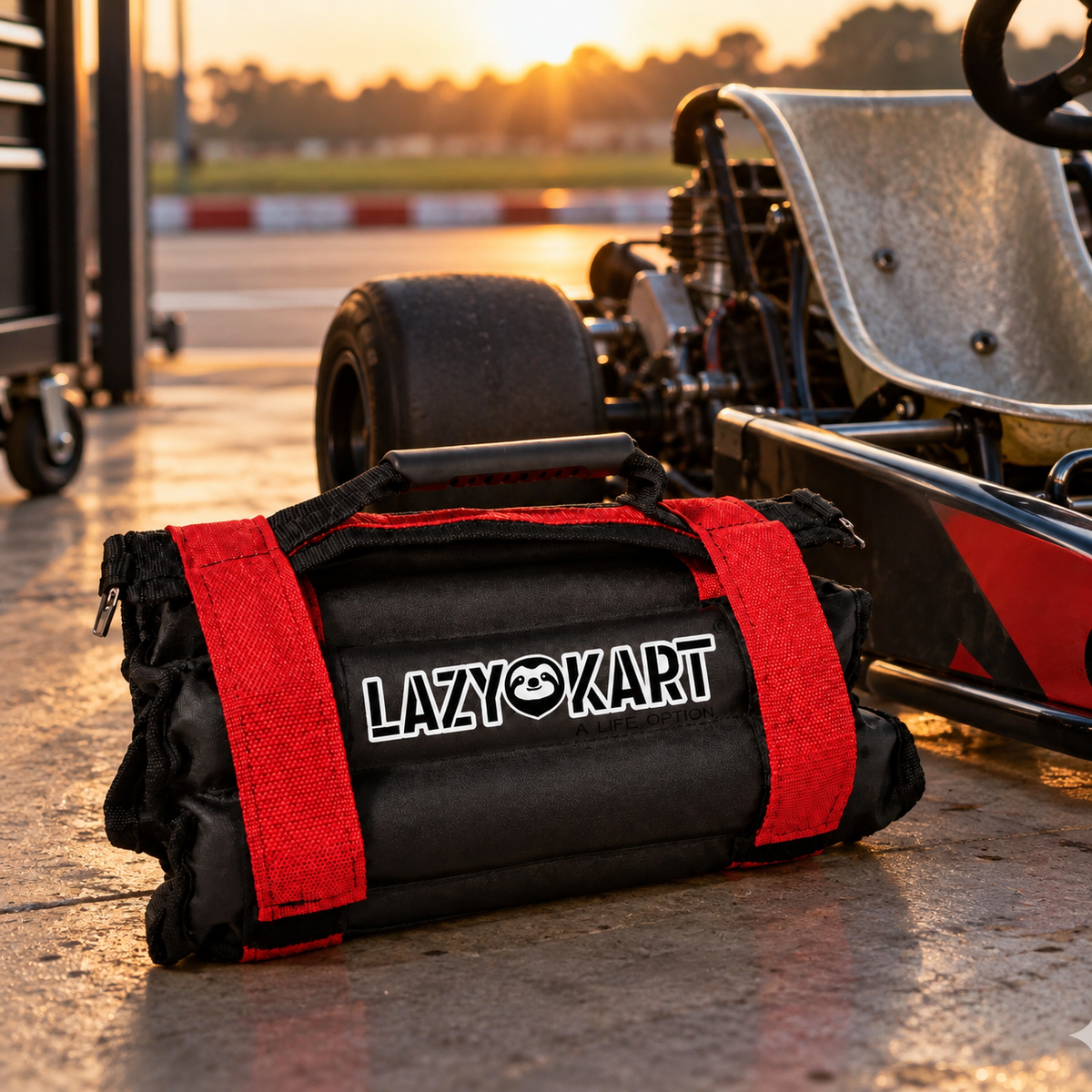 Lastro de Banco para Kart Ajustável 15 Kg em uso no kart (lote v2 2026-09-23)
