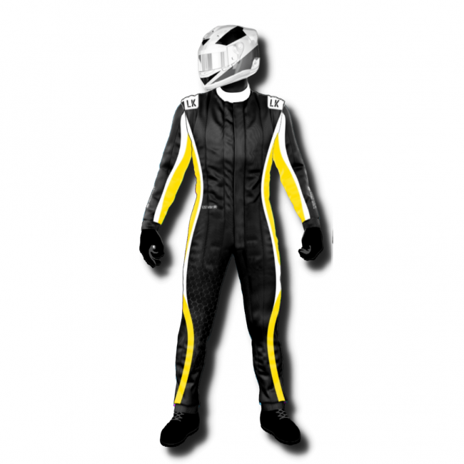 Macacão para Kart Lazy Kart Hive Preto e Amarelo