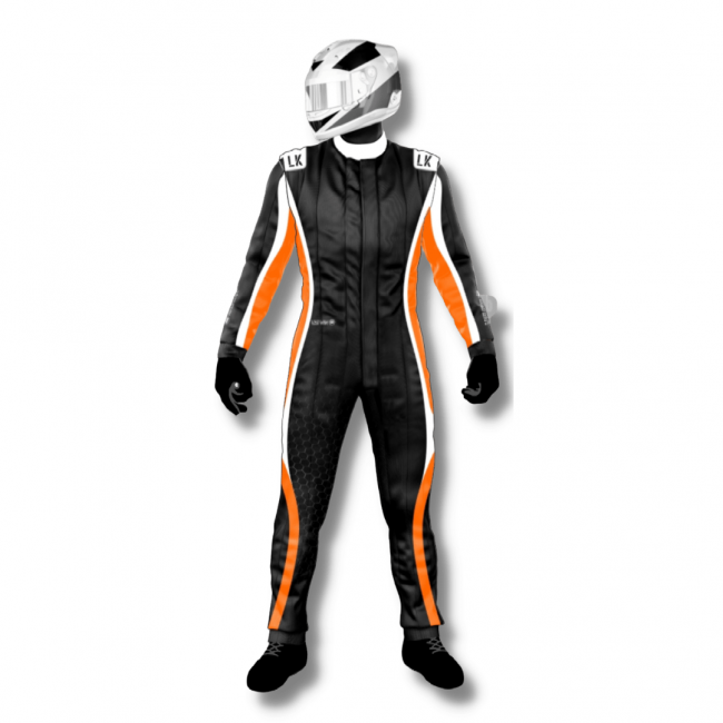 Macacão para Kart Lazy Kart Hive Preto e Laranja