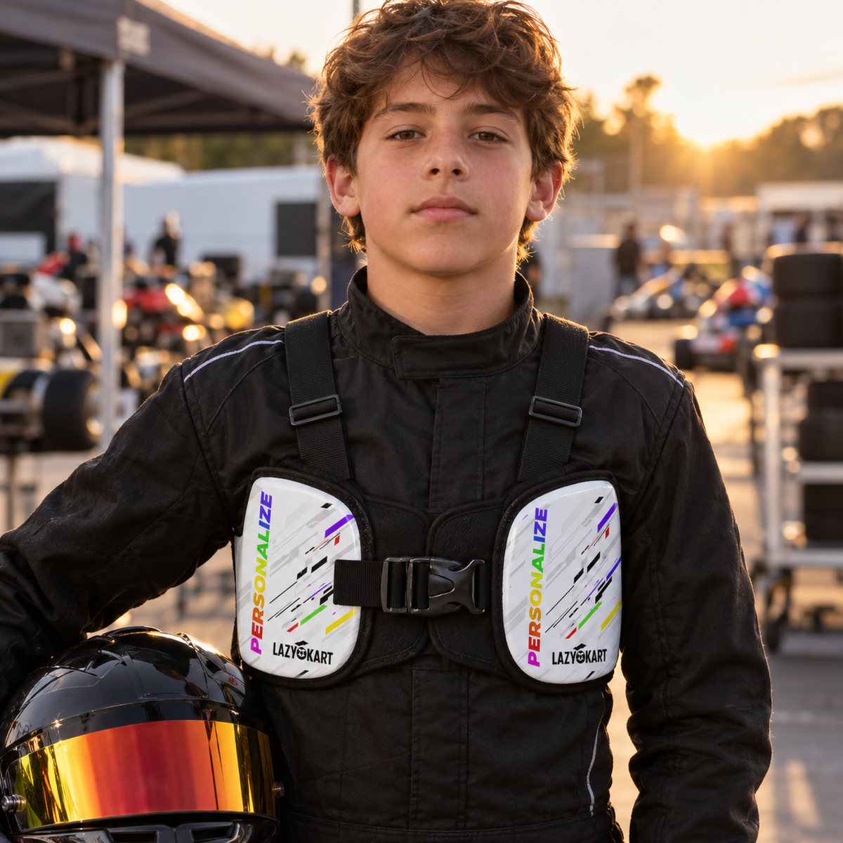 Protetor de Costelas para Kart Lazy Kart Personalizado em uso no kart (lote v2 2026-09-23)