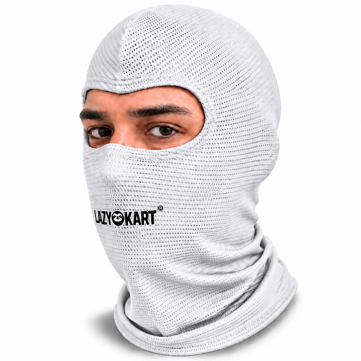 BALACLAVA DE KART ABERTA MOD. LAZY KART BRANCA / TOUCA / CAPUZ