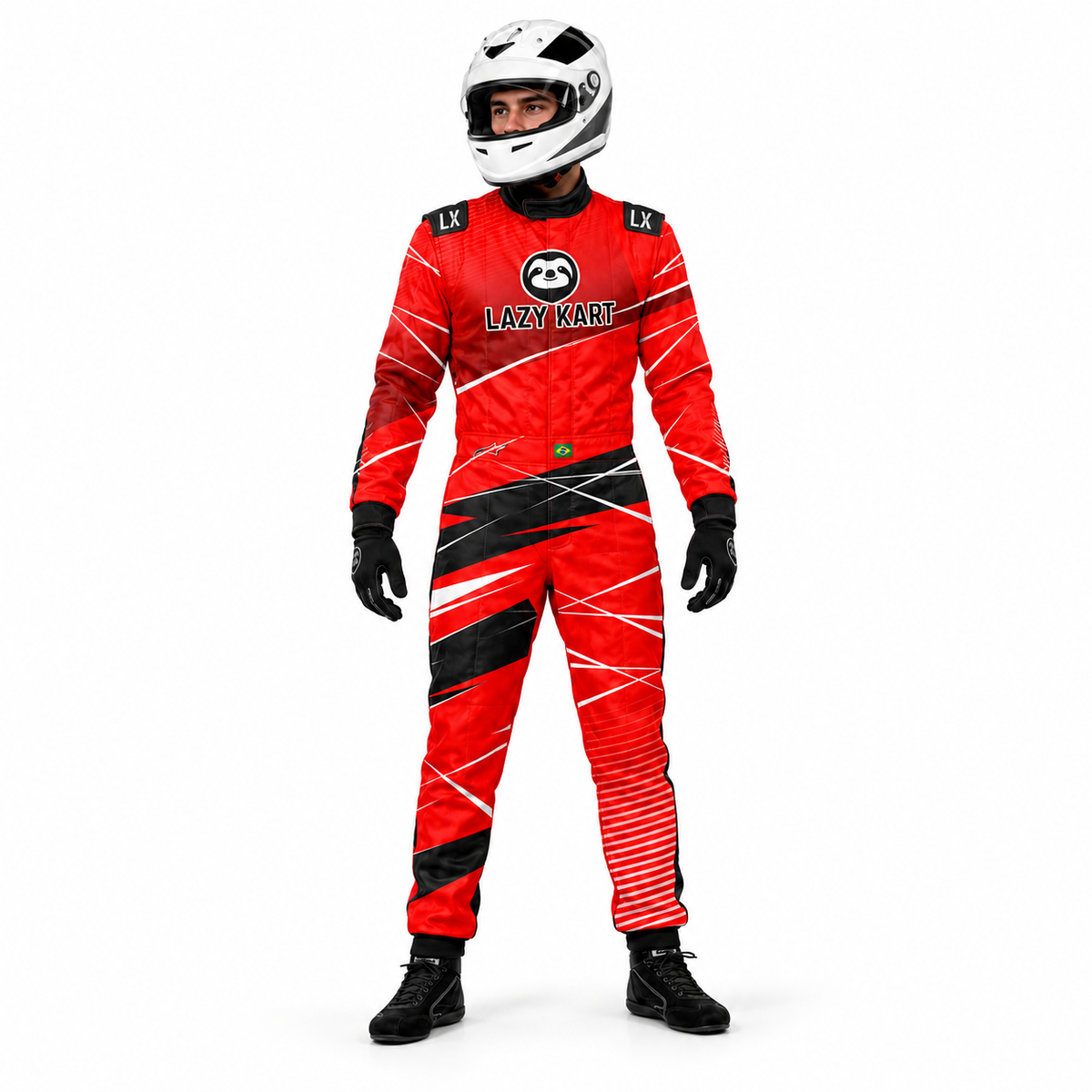 Macacão para Kart Lazy Kart First Vermelho, vista frontal