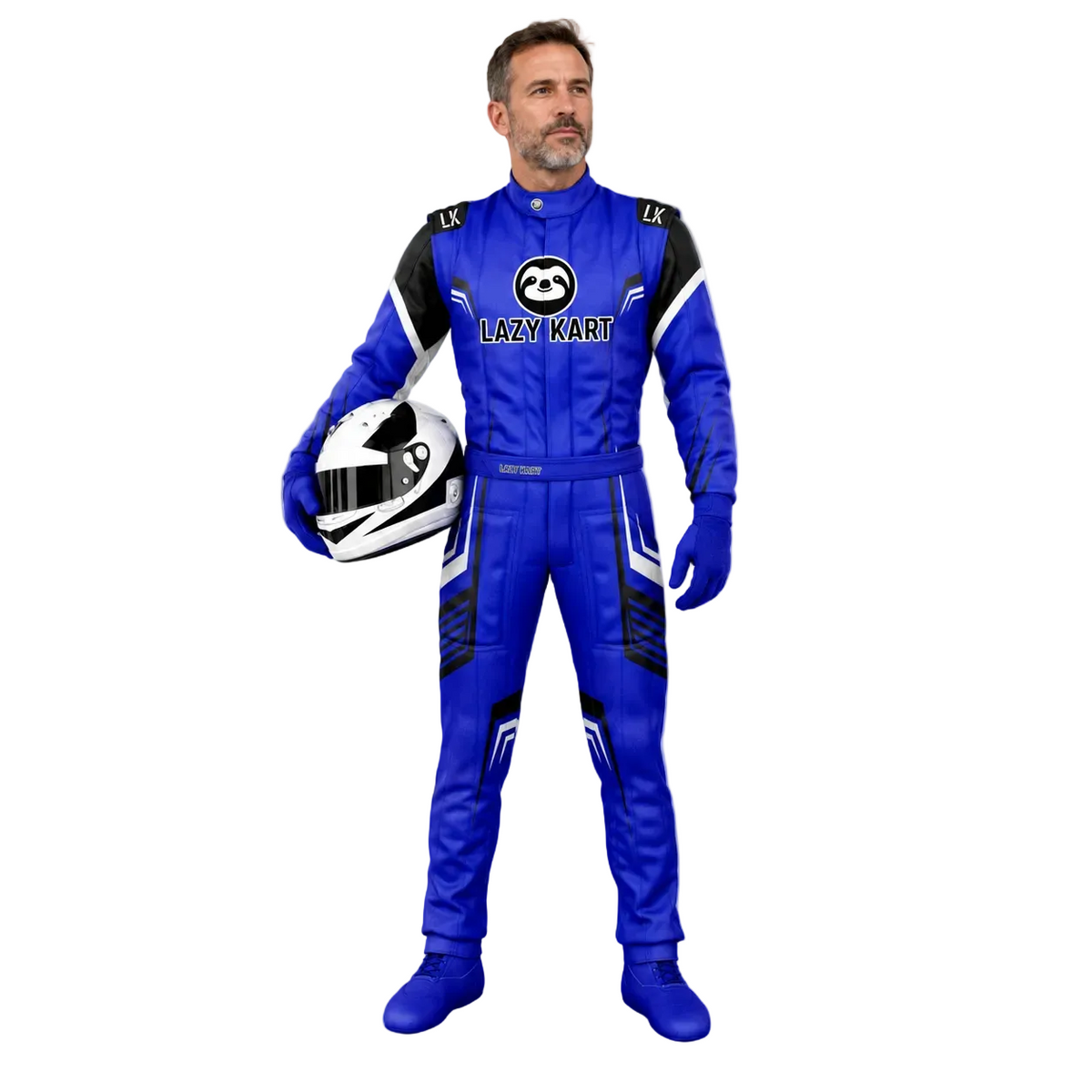 Macacão para Kart Lazy Kart Sparcs Azul, vista frontal