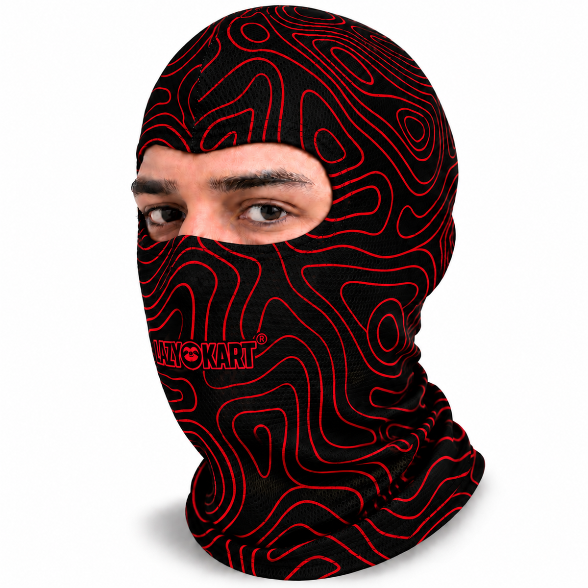 BALACLAVA DE KART ABERTA MOD. LAZY KART BLOOD VERMELHA / TOUCA / CAPUZ