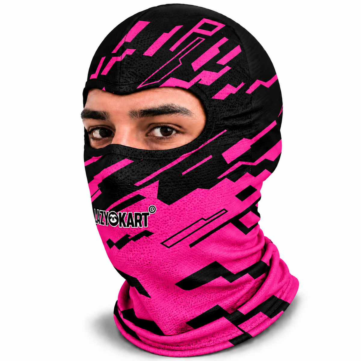 BALACLAVA DE KART ABERTA MOD. LAZY KART TETRIS PINK / TOUCA / CAPUZ