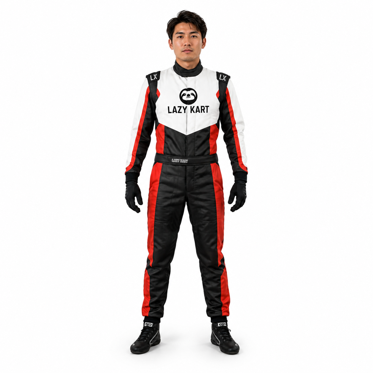 Macacão para Kart Lazy Kart Tour Preto e Vermelho
