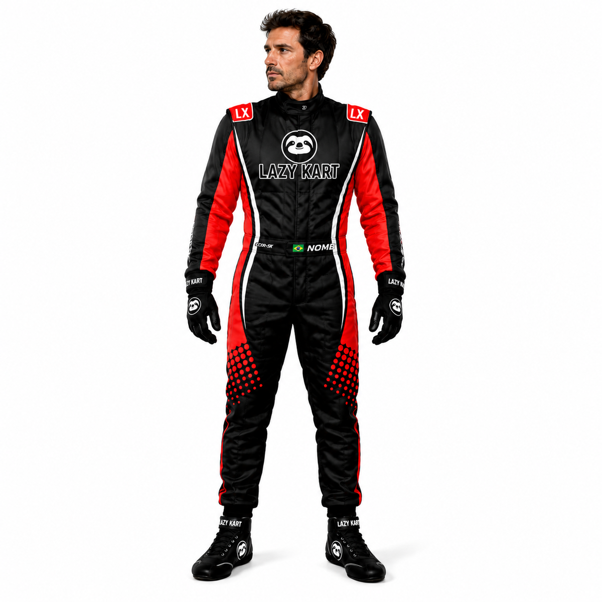 Macacão para Kart Lazy Kart One Vermelho, vista frontal