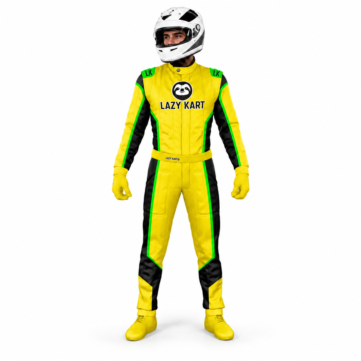 Macacão para Kart Lazy Kart Simple Amarelo, vista frontal