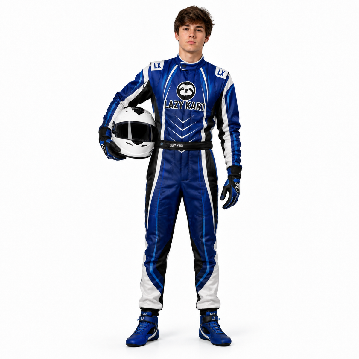 Macacão para Kart Lazy Kart Space Azul, vista frontal