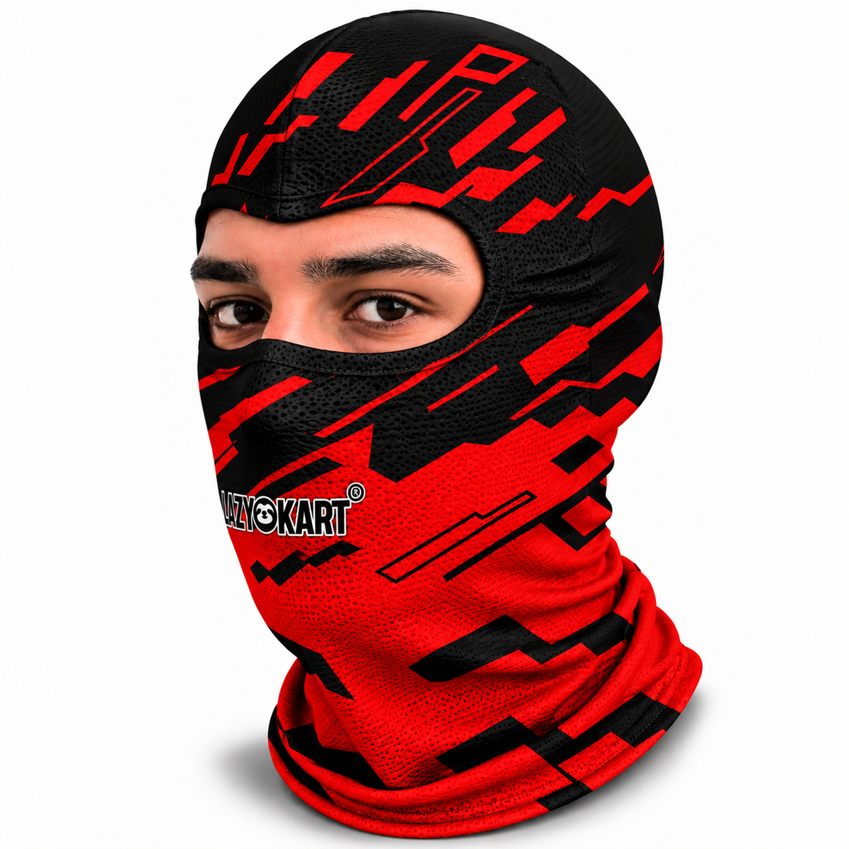 BALACLAVA DE KART ABERTA MOD. LAZY KART TETRIS VERMELHA / TOUCA / CAPUZ