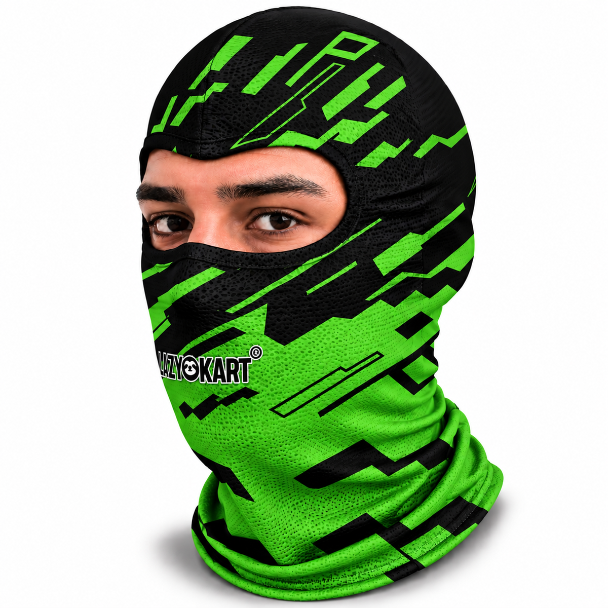 BALACLAVA DE KART ABERTA MOD. LAZY KART TETRIS VERDE / TOUCA / CAPUZ