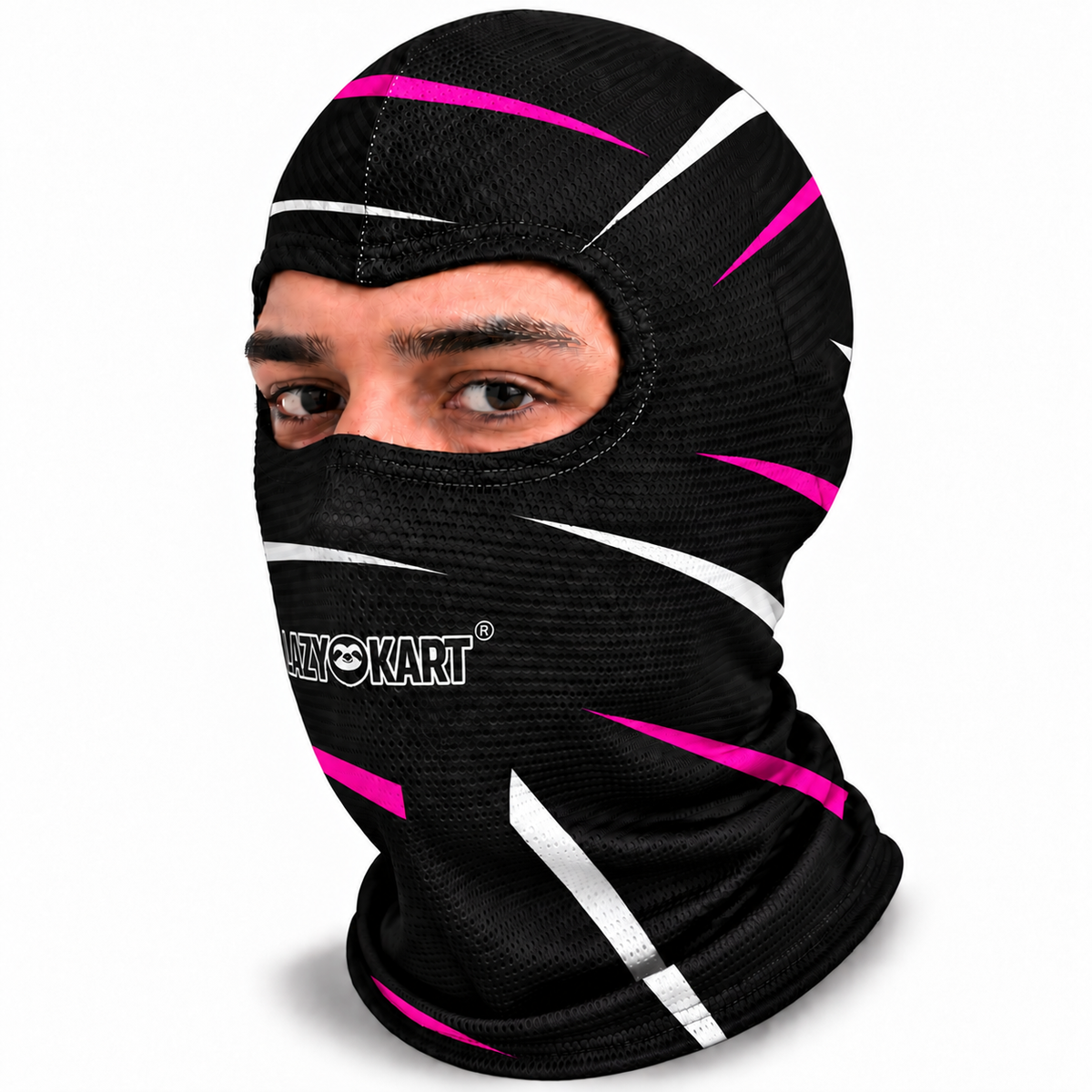 BALACLAVA DE KART ABERTA MOD. LAZY KART THORNS PINK / TOUCA / CAPUZ