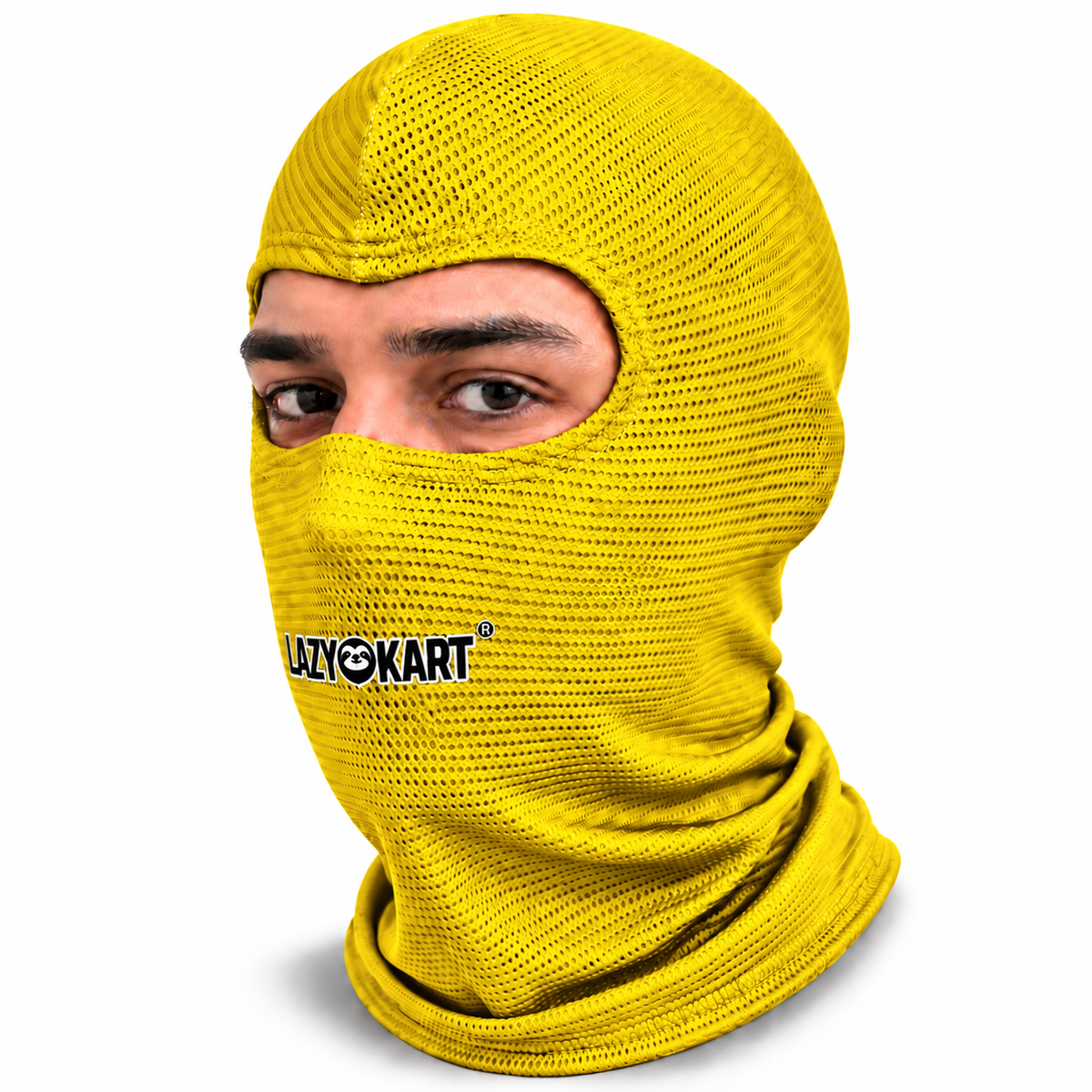 BALACLAVA DE KART ABERTA MOD. LAZY KART AMARELA / TOUCA / CAPUZ