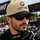 Boné Lazy Kart Racing Bege - Aba quadriculada