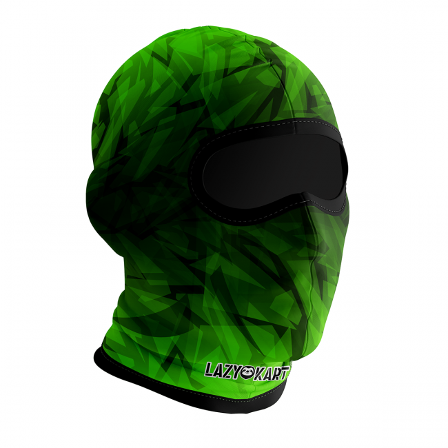 BALACLAVA DE KART ABERTA MOD. LAZY KART SHADOW VERDE  / TOUCA / CAPUZ