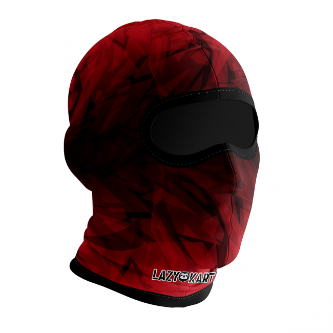 BALACLAVA DE KART ABERTA MOD. LAZY KART SHADOW VERMELHA  / TOUCA / CAPUZ