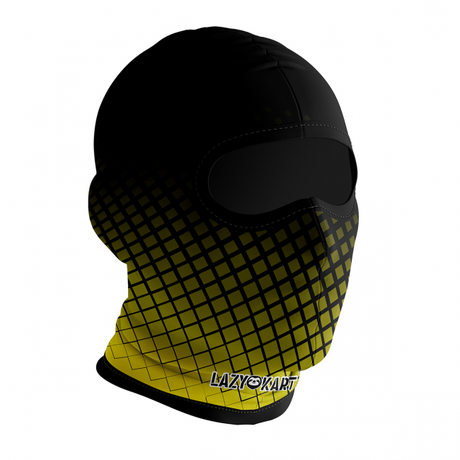 BALACLAVA DE KART ABERTA MOD. LAZY KART SQUARE AMARELA  / TOUCA / CAPUZ