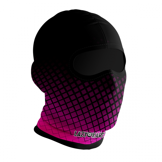 BALACLAVA DE KART ABERTA MOD. LAZY KART SQUARE PINK  / TOUCA / CAPUZ