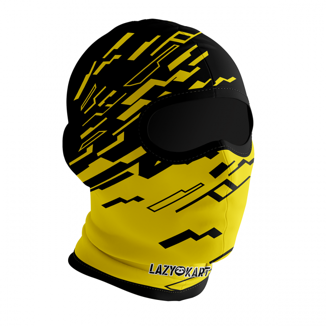 BALACLAVA DE KART ABERTA MOD. LAZY KART TETRIS AMARELA  / TOUCA / CAPUZ