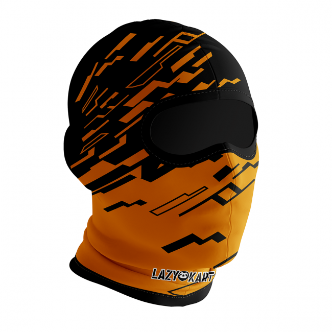BALACLAVA DE KART ABERTA MOD. LAZY KART TETRIS LARANJA  / TOUCA / CAPUZ