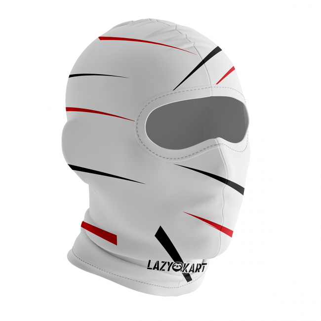 BALACLAVA DE KART ABERTA MOD. LAZY KART THORNS BRANCA  / TOUCA / CAPUZ
