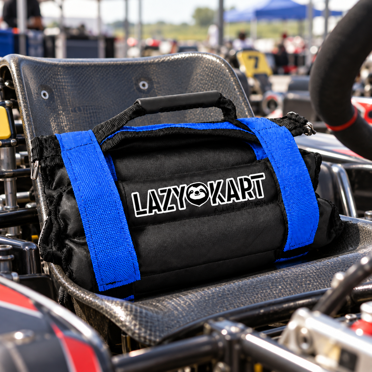 Lastro de Banco para Kart Ajustável 10 Kg em uso no kart (lote v2 2026-09-23)