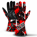 LUVA DE KART / LUVA PARA KART MOD. LAZY KART FURIOUS BLACK VERMELHA