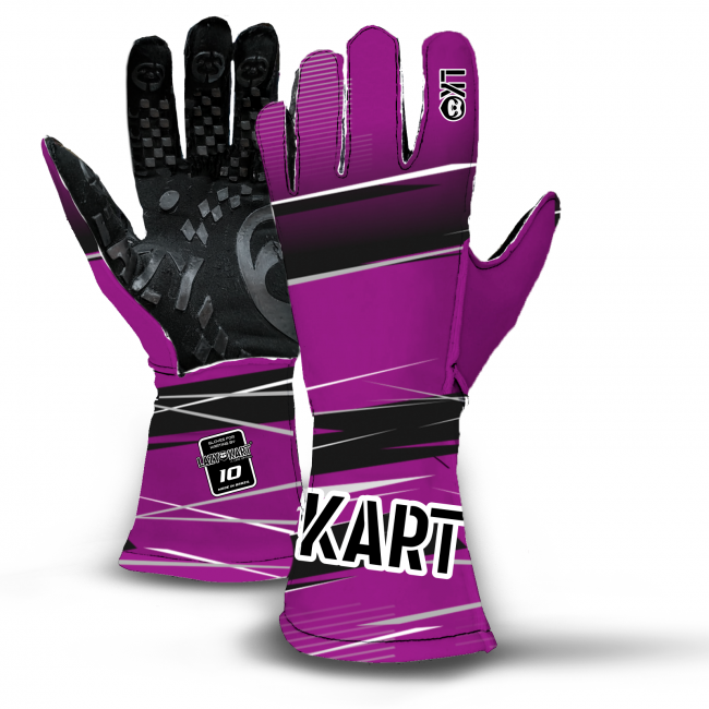 Luva de Kart FIRST Violeta com Easy Grip da Lazy Kart