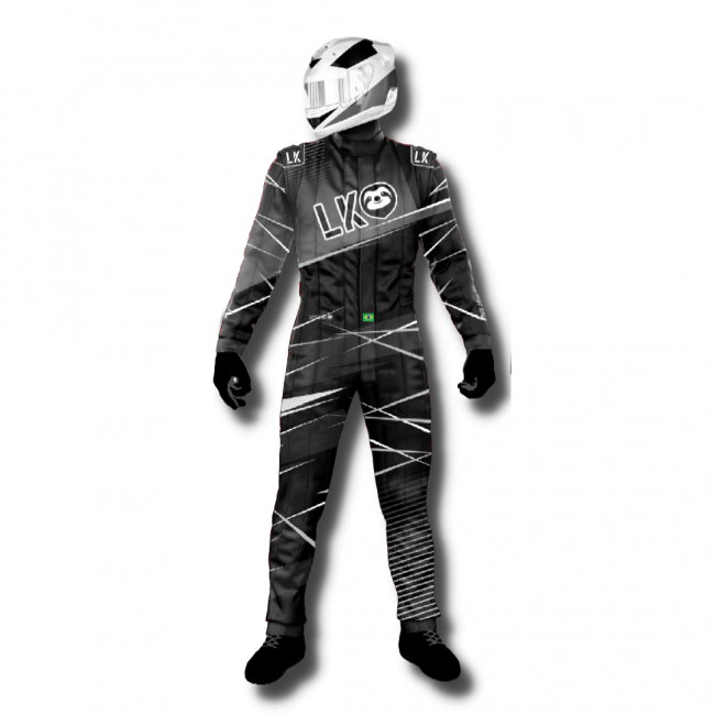 Macacão para Kart Lazy Kart First Preto