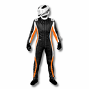 MACACÃO DE KART / MACACÃO PARA KART MOD. LAZY KART HIVE PRETO/LARANJA