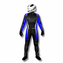 MACACÃO DE KART /  MACACÃO PARA KART MOD. LAZY KART ONE PRETO/AZUL