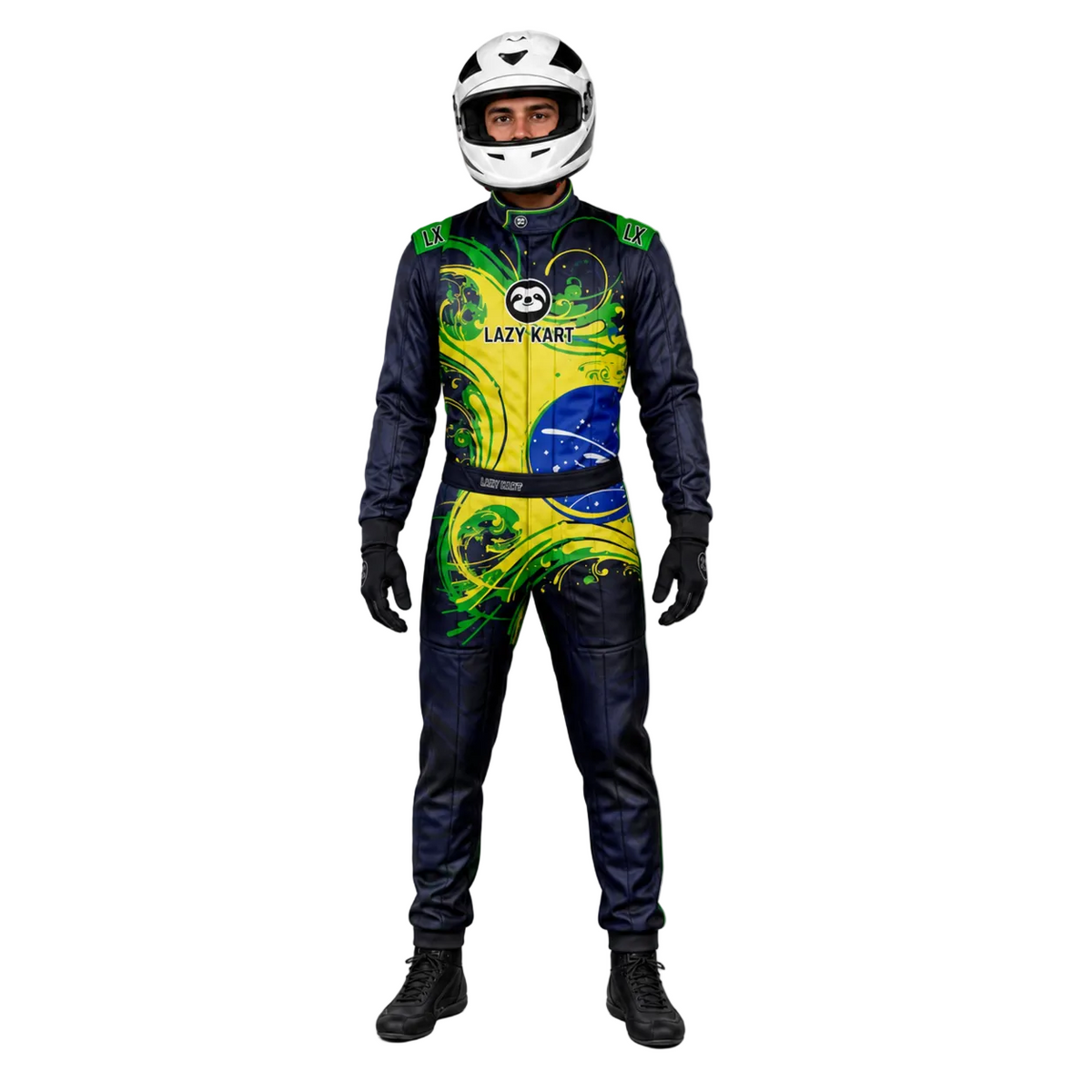 Macacão para Kart Lazy Kart Brasil Tradicional, vista frontal
