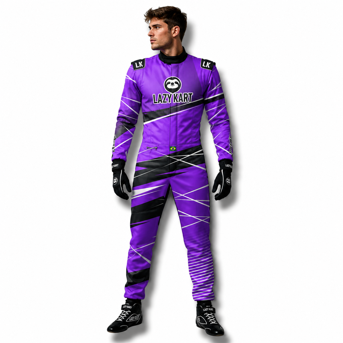 Macacão para Kart Lazy Kart First Roxo, vista frontal