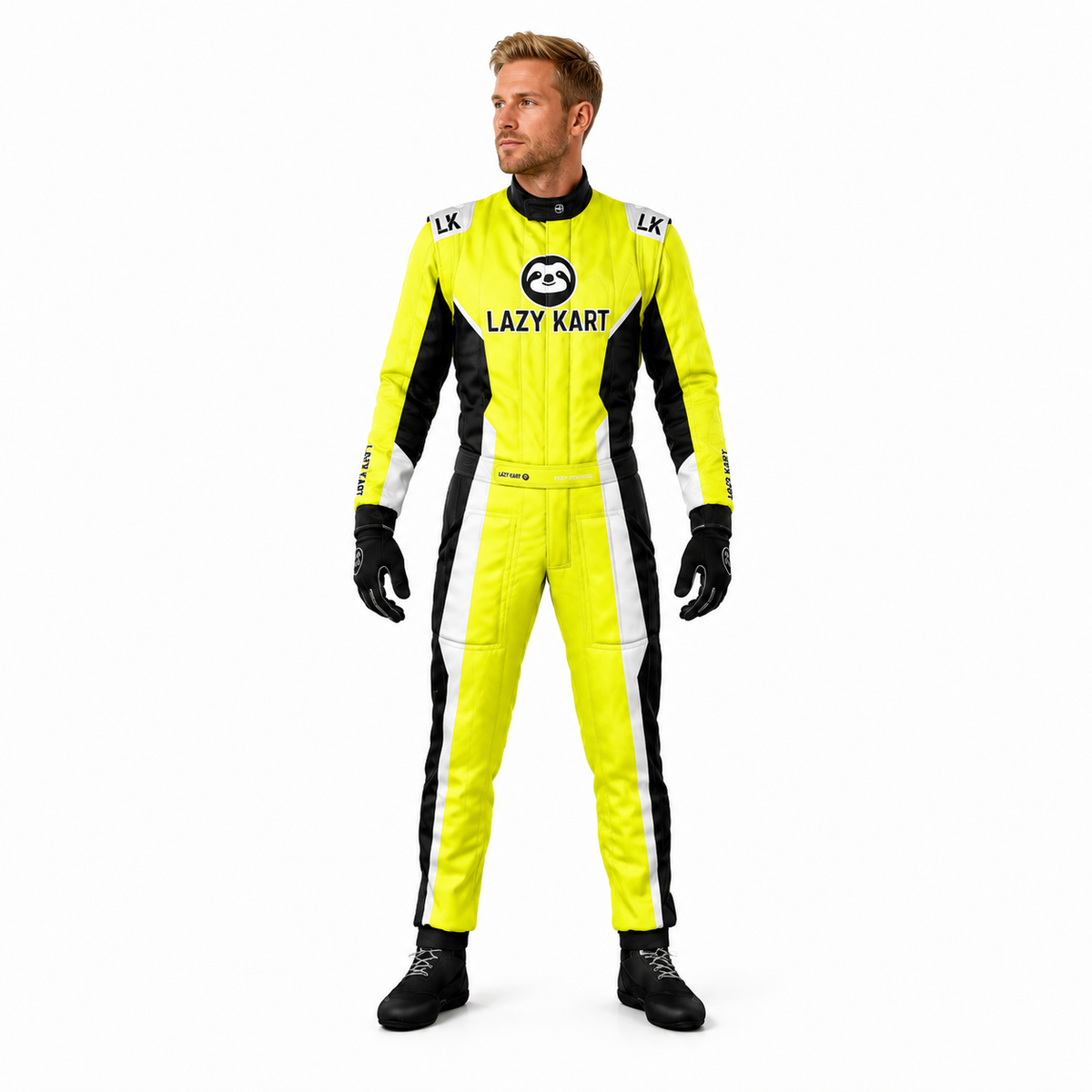 Macacão para Kart Lazy Kart Speed Amarelo, vista frontal
