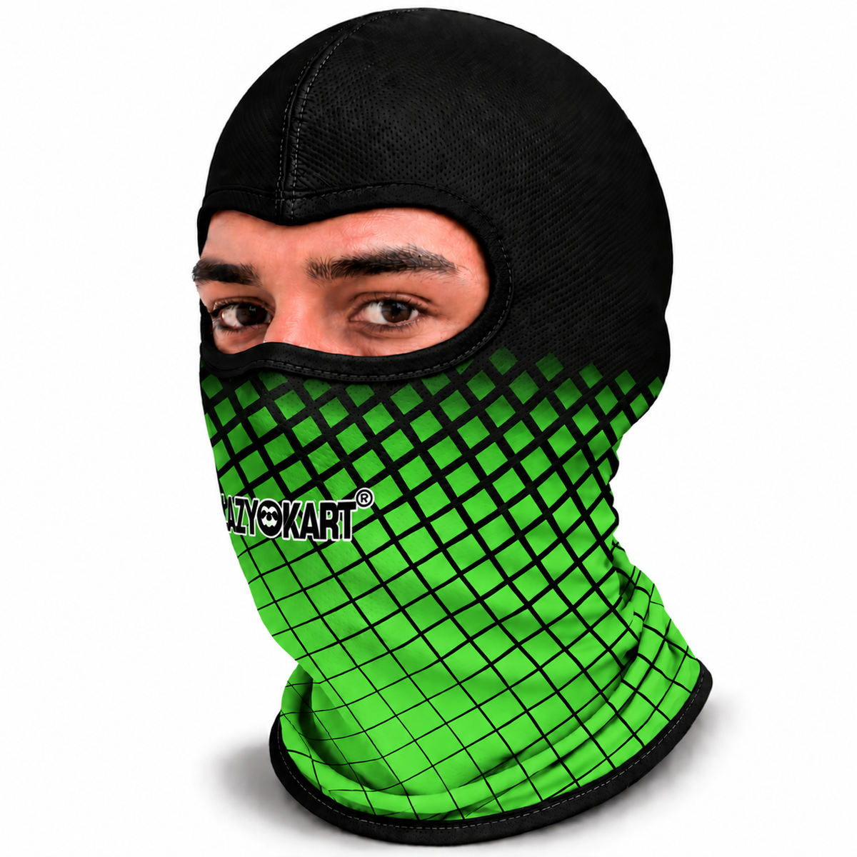 BALACLAVA DE KART ABERTA MOD. LAZY KART SQUARE VERDE  / TOUCA / CAPUZ