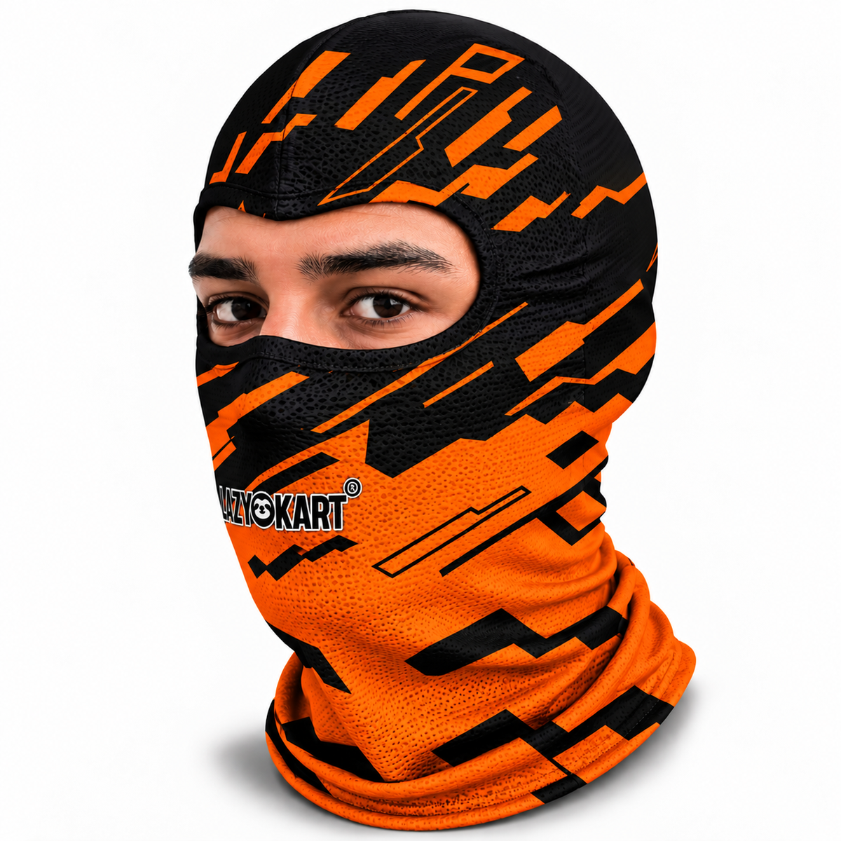 BALACLAVA DE KART ABERTA MOD. LAZY KART TETRIS LARANJA  / TOUCA / CAPUZ