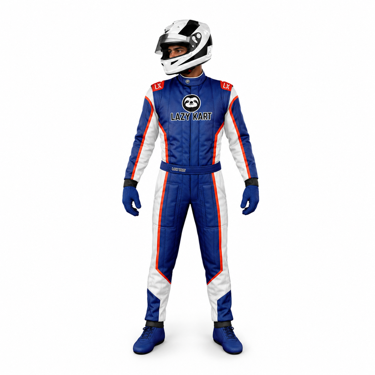 Macacão para Kart Lazy Kart Simple Azul, vista frontal