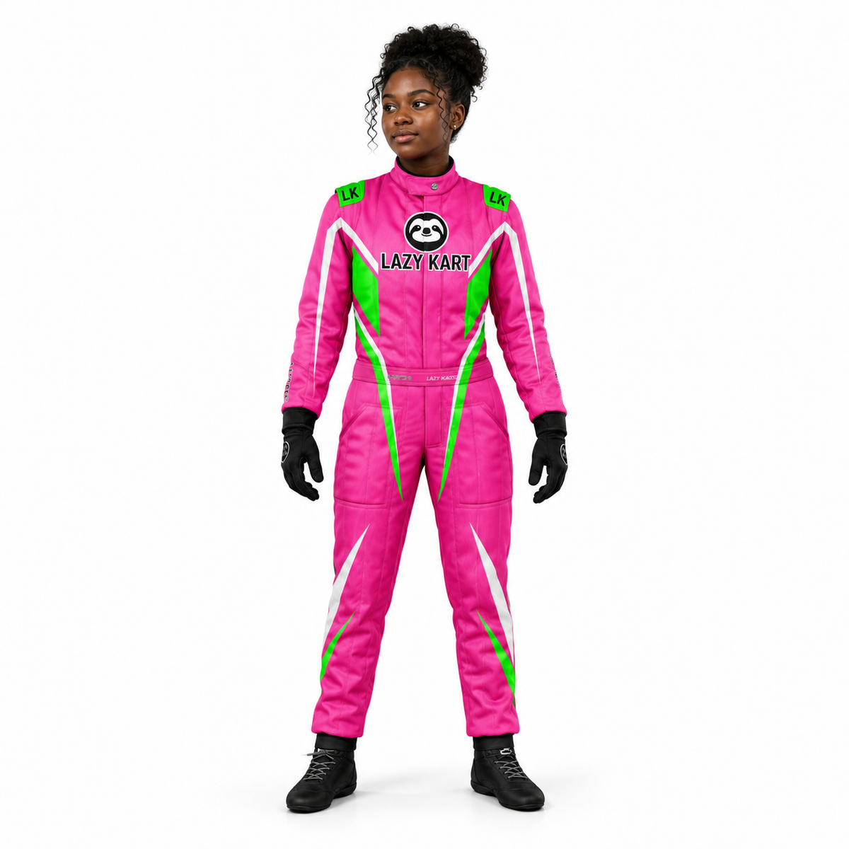 Macacão para Kart Lazy Kart Racing Pink, vista frontal