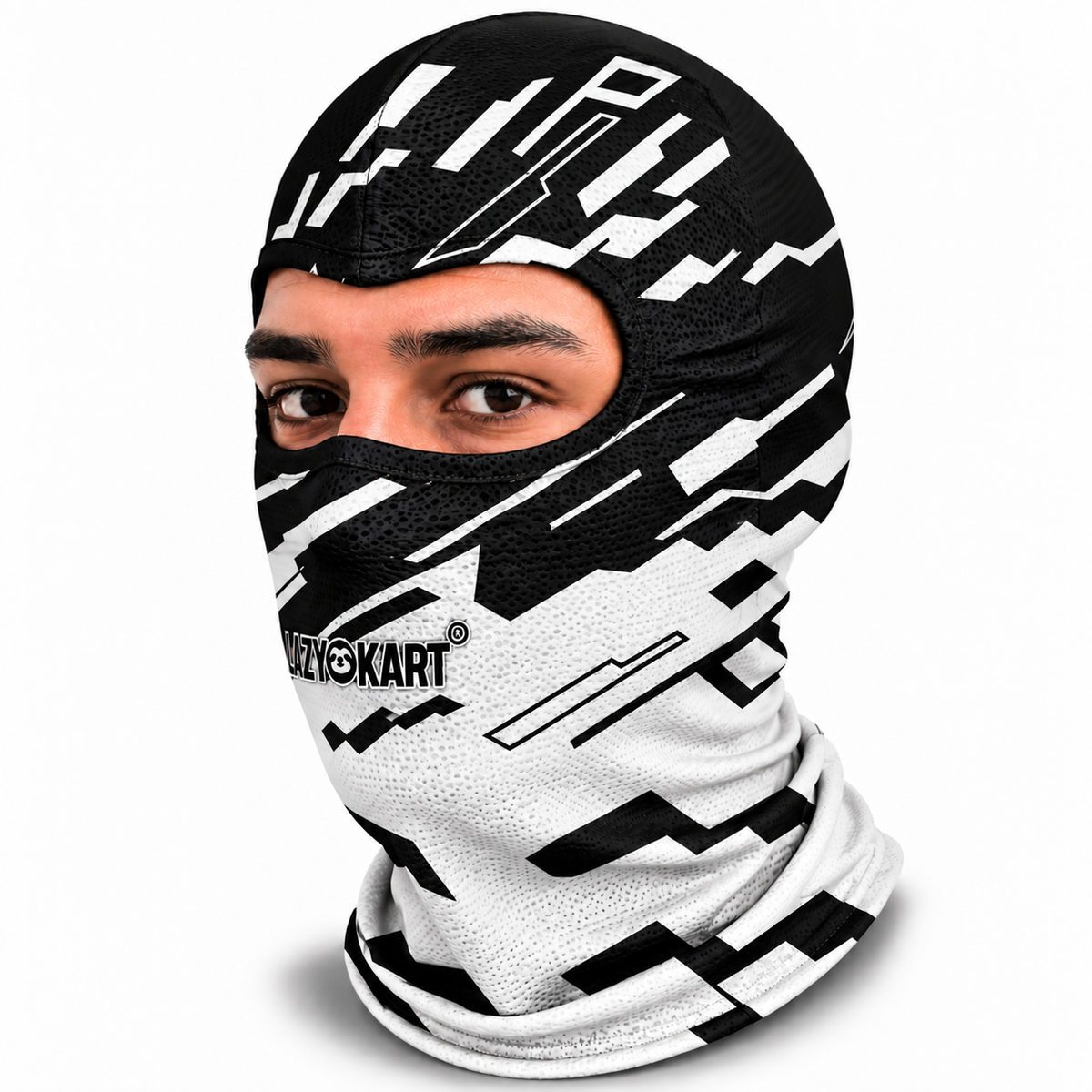 BALACLAVA DE KART ABERTA MOD. LAZY KART TETRIS BRANCA  / TOUCA / CAPUZ