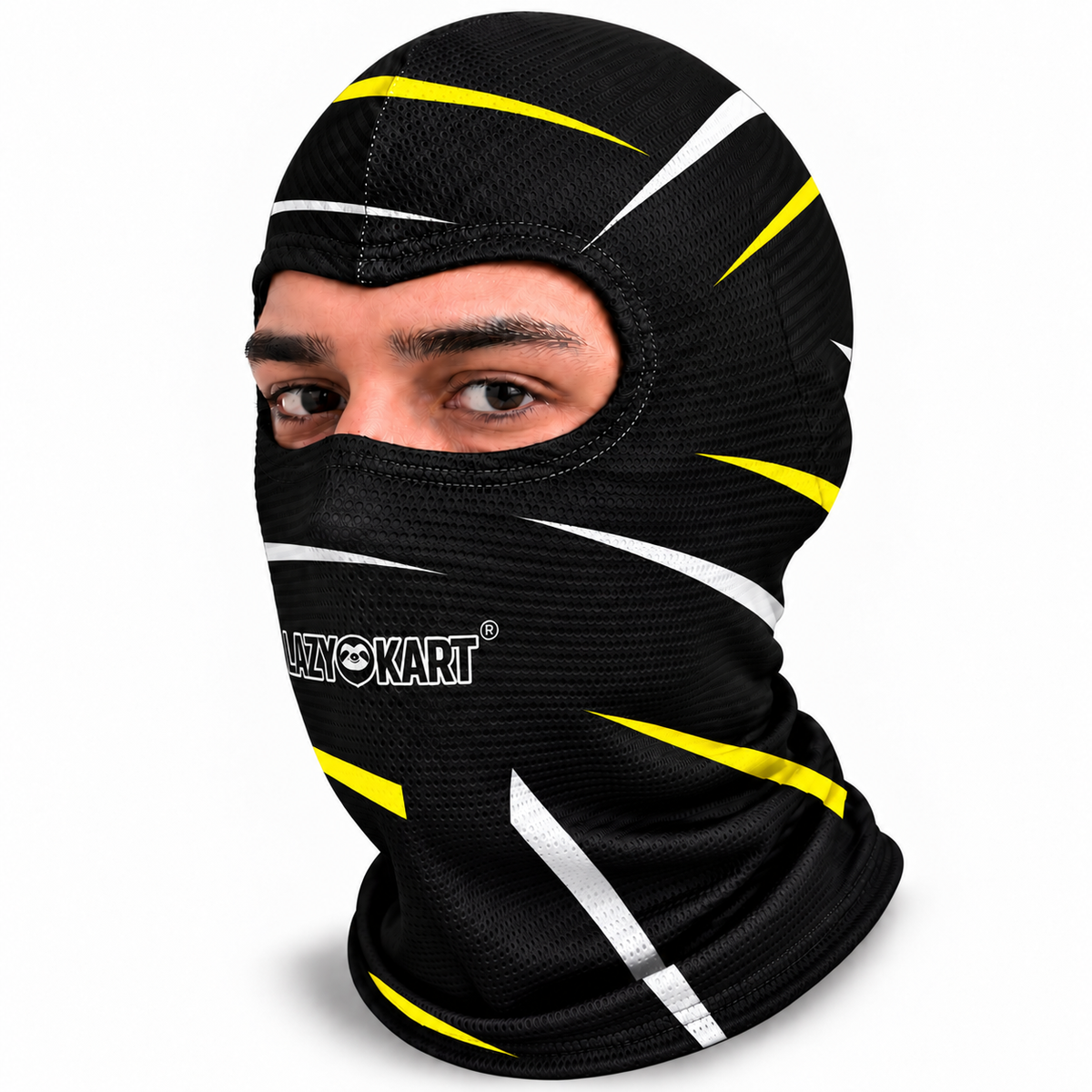BALACLAVA DE KART ABERTA MOD. LAZY KART THORNS AMARELA  / TOUCA / CAPUZ