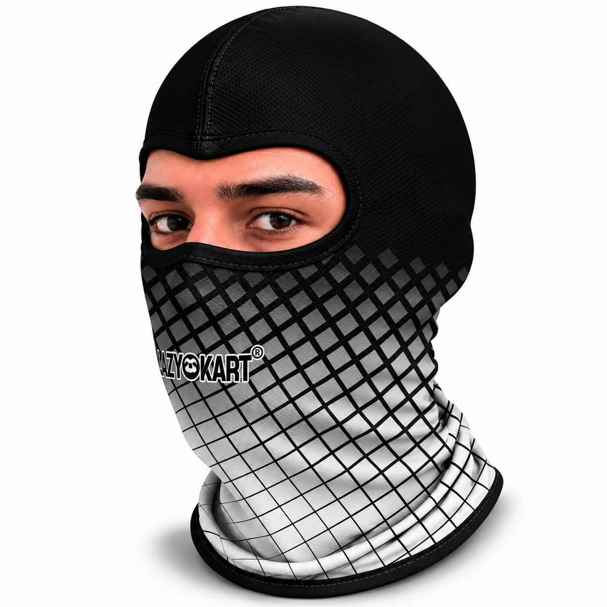 BALACLAVA DE KART ABERTA MOD. LAZY KART SQUARE BRANCA  / TOUCA / CAPUZ
