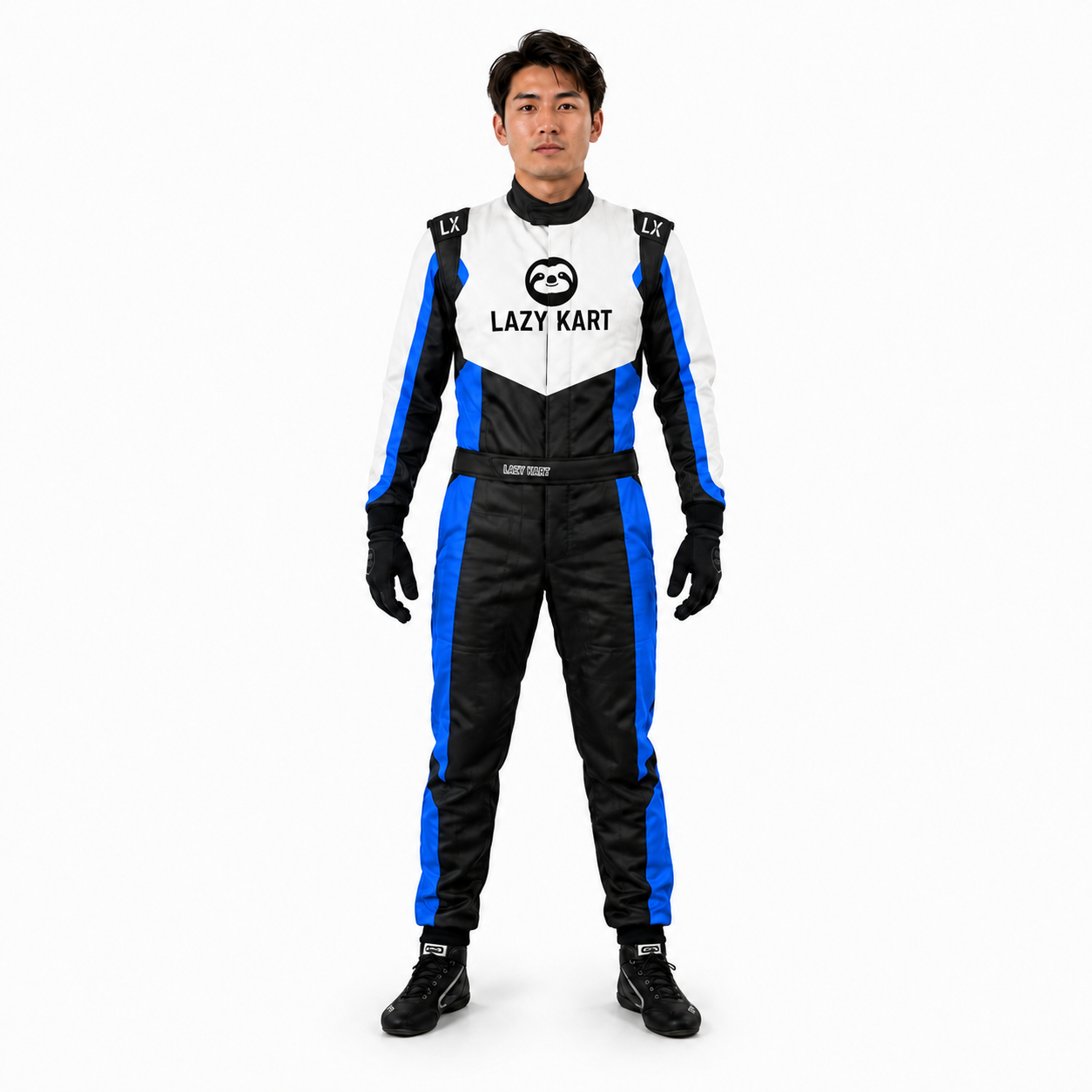 Macacão para Kart Lazy Kart Tour Preto e Azul