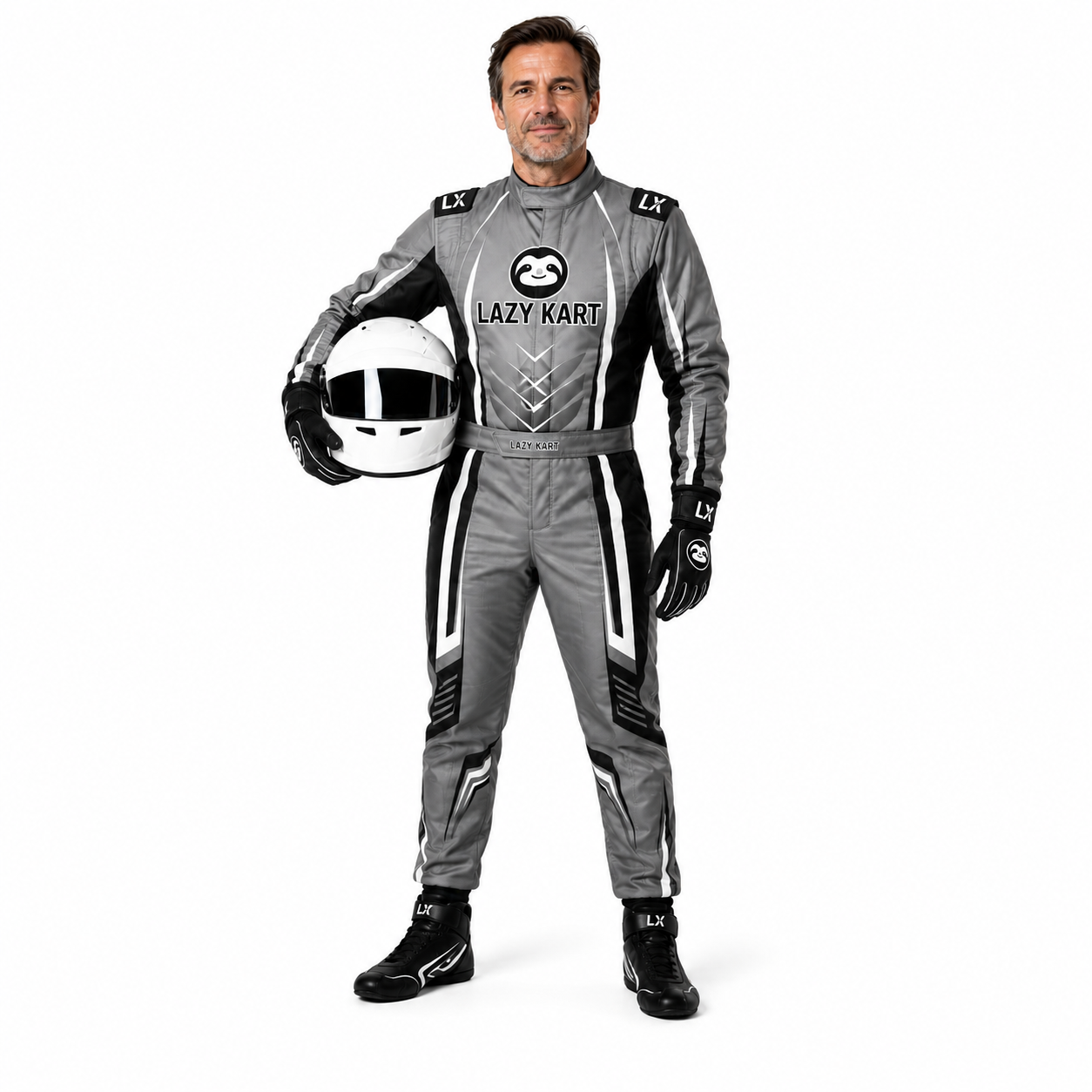 Macacão para Kart Lazy Kart Sparcs Cinza