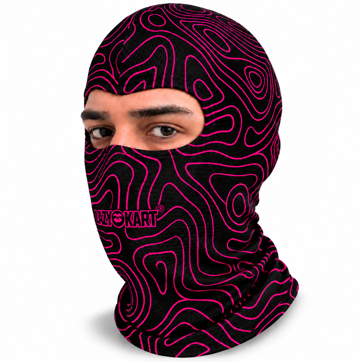 BALACLAVA DE KART ABERTA MOD. LAZY KART BLOOD PINK / TOUCA / CAPUZ