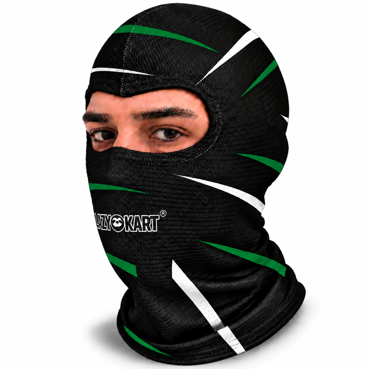 BALACLAVA DE KART ABERTA MOD. LAZY KART THORNS VERDE  / TOUCA / CAPUZ