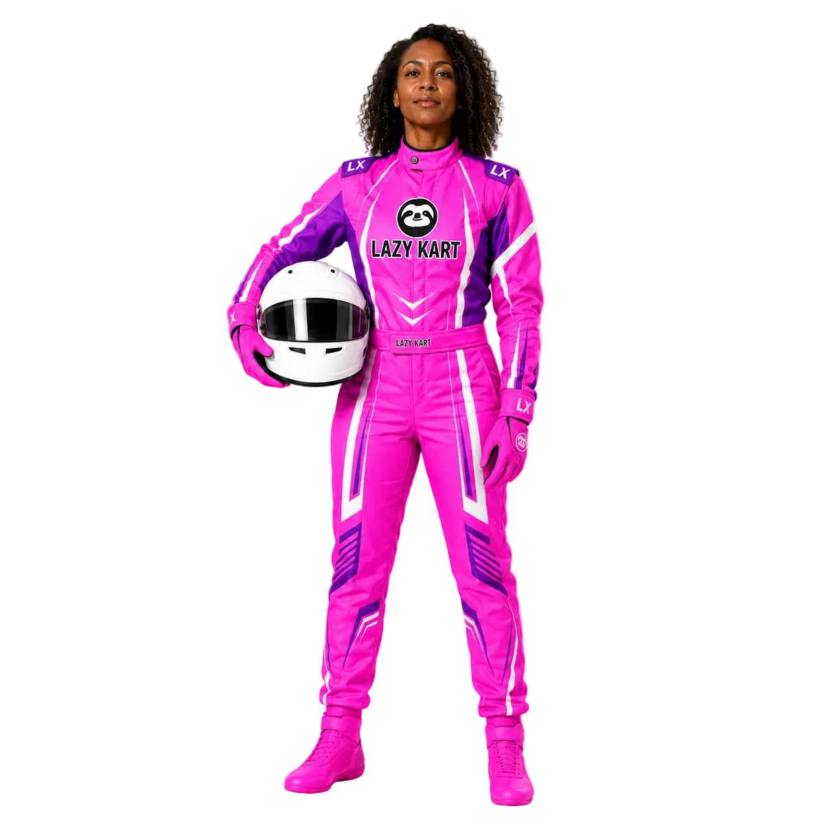 Macacão para Kart Lazy Kart Sparcs Pink, vista frontal